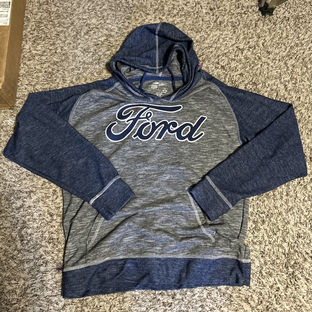Ford Official Licensed Med 38-40 Gray Blue Hoodie